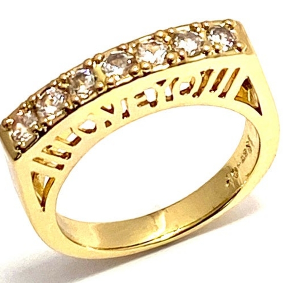 White Diamonique "LOVE YOU" Ring - Picture 2 of 11